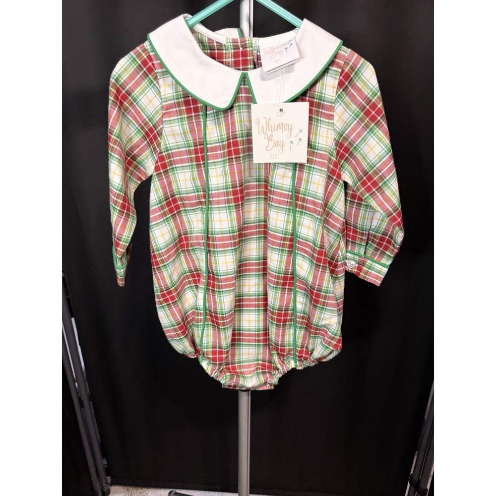 Whimsy Bay Kids Little Boys Bubble Outfit Christmas Colors